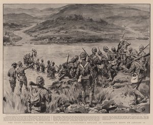 De eerste oversteek van de Tugela door de brigade van generaal Lyttelton bij Potgieter